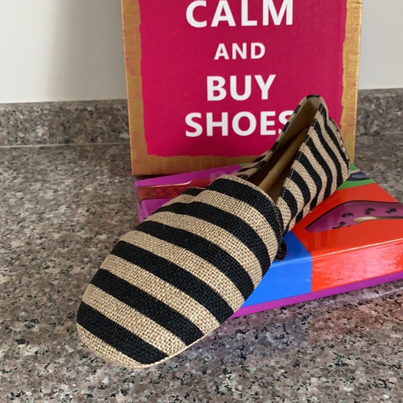 Eileen Fisher striped canvas flats slip on shoes - Picture 9 of 16